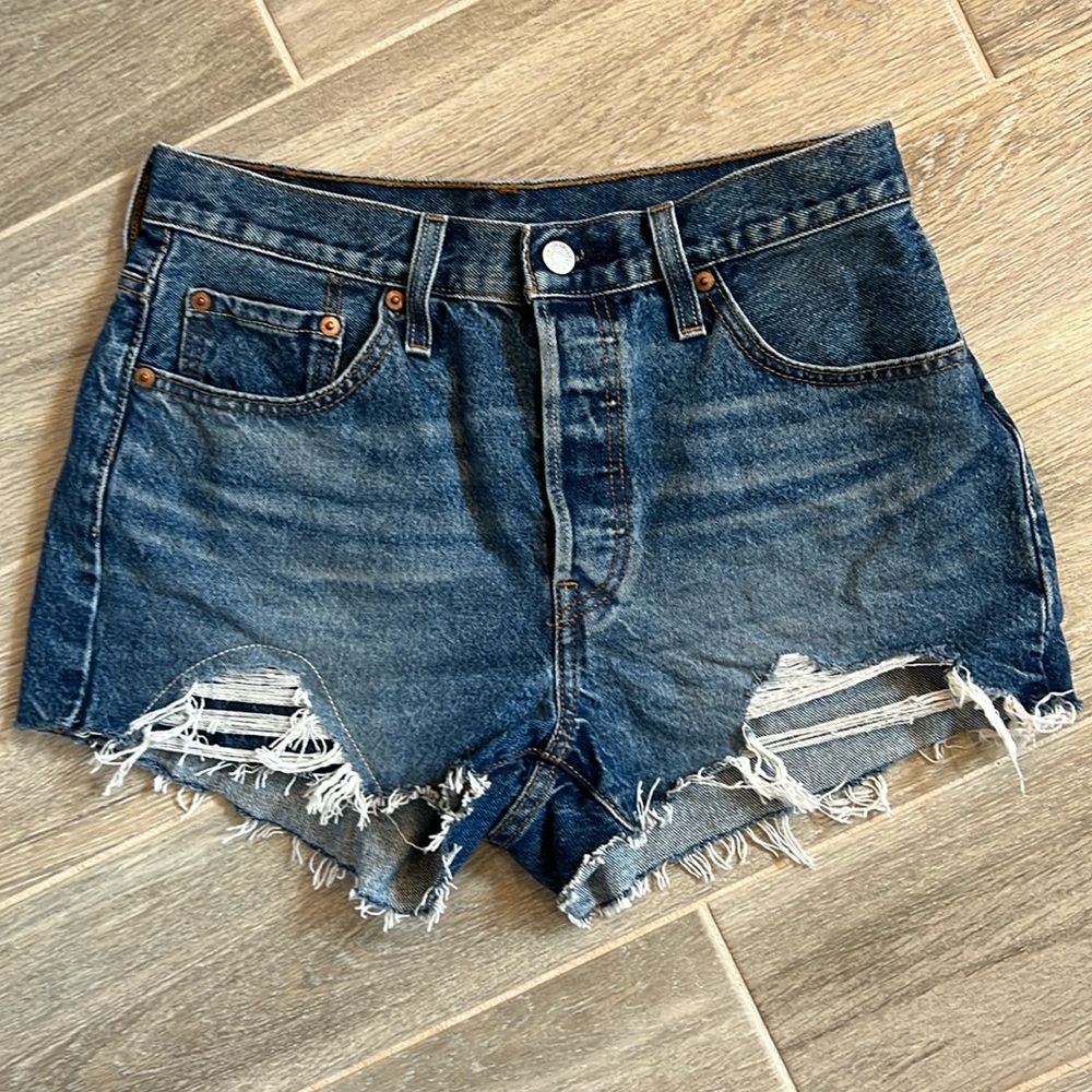 Levi’s 501 Distressed High Rise Jean Shorts